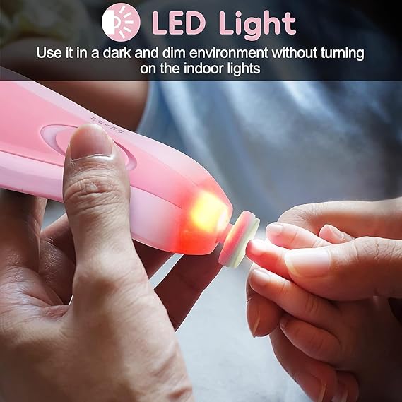 NeonateCare Baby Nail Clippers Safe for NewbornToddler Toes Fingernails Care Trim Kit 6 Grinding Heads-Pink nail trimmer